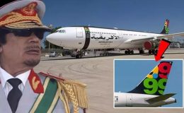 Kaddafi’nin uçan limuzini! Türkiye’ye de gelmiş, her yerine ‘9.9.99’ yazısını yapıştırdı